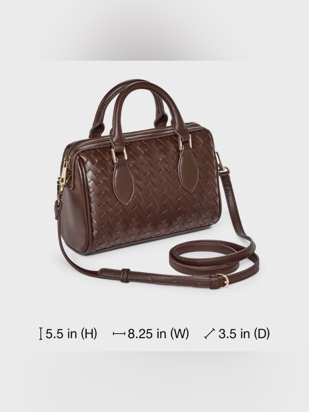 a new day Brown Woven Crossbody Satchel